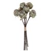 Rose bouquet of silkflowers, 6 strands, stem length: 31cm - Autumn green