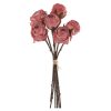 Rose bouquet of silkflowers, 6 strands, stem length: 31cm - Carmine