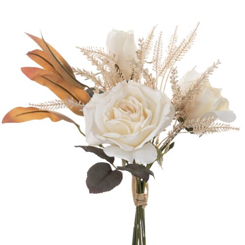 Bouquet of Rose silkflowers, stem length: 41.5cm - White