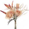 Bouquet of Rose silkflowers, stem length: 41.5cm - Beige