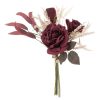 Rózsa selyemvirág csokor, 41.5cm magas - Vörös