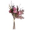 Rose with berries artificial flower bouquet, 39cm high, 20cm wide - Rose red