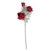 Rose branch with 3 head, length: 64.5cm - Red