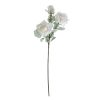 Rose branch with 3 head, length: 64.5cm - White