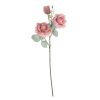 Selyemvirág rózsa ág 3 fejjel, 64.5cm magas - Rózsaszín 