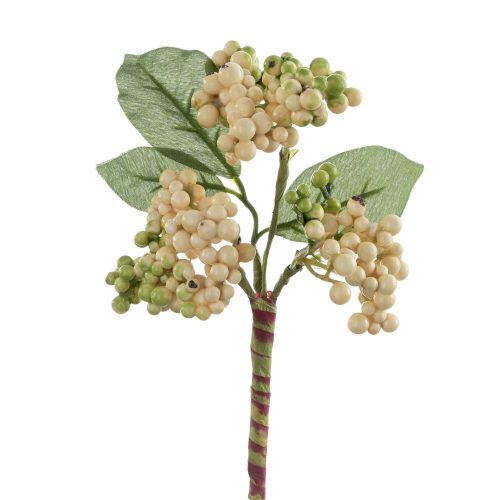 Berry branch, length: 22cm - White