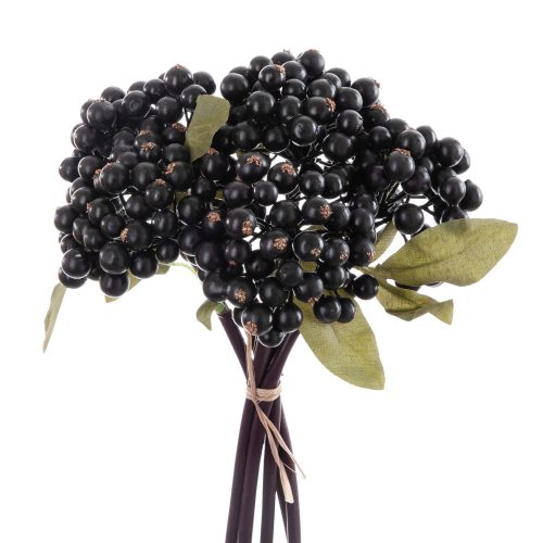 Bunch of berry branch, length: 28cm, diameter: 14.5cm - Dark purple