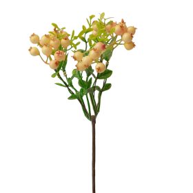 Bogyós ág, 28.5cm magas - Fehér/Rózsaszín