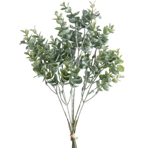 Artificial eucalyptus branch, 42cm long, 20cm wide - Dark green
