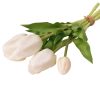 Bunch of real touch rubber tulips, 5 strands, 30cm high - White