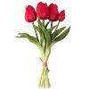 Bunch of real touch rubber tulips, 5 strands, 30cm high - Red