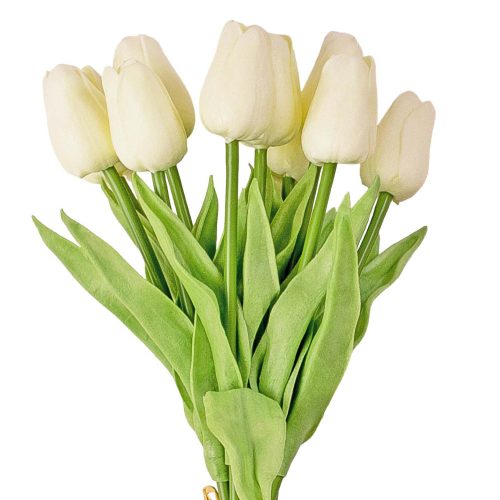 Real touch, 32cm-es tulipán szál - Ekrü