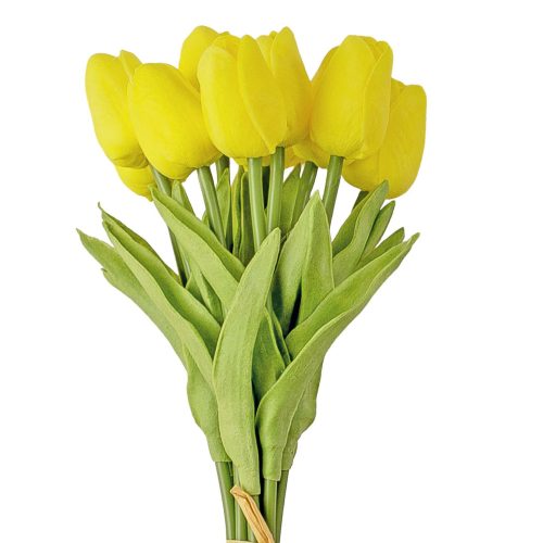Real touch, 32cm-es tulipán szál - Citromsárga
