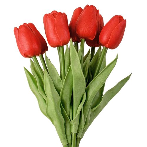 Real touch, 32cm-es tulipán szál - Piros