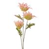 Artificial clematis stem with 3 heads, 67cm tall - pink
