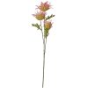 Artificial clematis stem with 3 heads, 67cm tall - pink