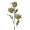 Artificial clematis stem with 3 heads, 67cm tall - Greyish green