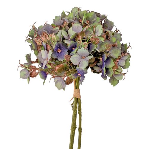 Royal Grape Flower, 35cm magas selyemvirág köteg - Kékes zöld