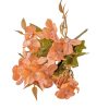 Five-stemmed hydrangea silk flower bouquet, 24cm tall - Yellowish brown