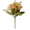 Five-stemmed hydrangea silk flower bouquet, 24cm tall - Creamish brown