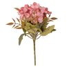 Five-stemmed hydrangea silk flower bouquet, 24cm tall - Pink