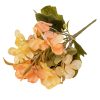 Five-stemmed hydrangea silk flower bouquet, 24cm tall - Creamsih peach