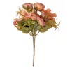 Five-stemmed hydrangea and tea rose silk flower bouquet, 25cm tall - Yellowish mallow