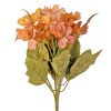 Chrysanthemum silk flower bouquet with 15 flower heads, 5 stems, 25cm tall - Creamish peach