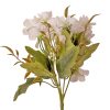 Chrysanthemum silk flower bouquet with 15 flower heads, 5 stems, 25cm tall - White