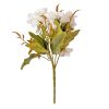 Chrysanthemum silk flower bouquet with 15 flower heads, 5 stems, 25cm tall - White