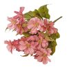 15 virágfejes, 5 ágú krizantém selyemvirág csokor, 25cm magas - Rózsaszín