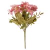 Chrysanthemum silk flower bouquet with 15 flower heads, 5 stems, 25cm tall - Pink