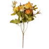 Six-stemmed rose silk flower bouquet, 30cm tall - Yellowish brown