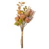 Rose with wormwood, wheat spike and berry branch, 34cm tall artificial flower bouquet