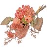 Rose, hydrangea, dandelion, rosemary, pampas grass combination - 42cm tall artificial flower bouque, pink arrangement