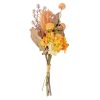 Rózsa, hortenzia, pitypang, rozmaring, pampafű kombináció - 42cm magas művirág csokor, sárgás összeállítás