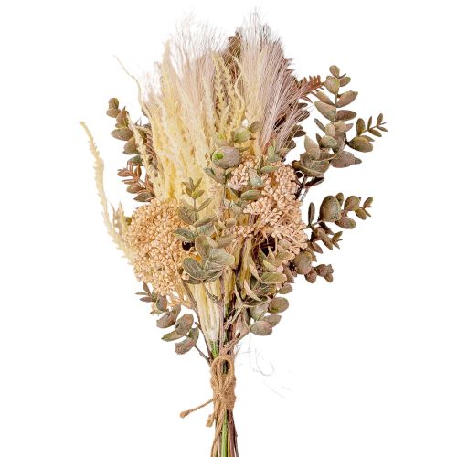 Artificial plant bouquet with pampas grass, eucalyptus, and rosemary, 43cm tall
