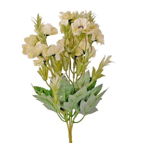 Kerti szegfű selyemvirág csokor, 32cm magas - Ekrü
