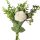 Művirág csokor rózsával, eukaliptusszal és bogyós ágakkal, 33 cm magas - Fehér rózsával