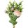 Artificial flower bouquet with roses, eucalyptus and berry branches, 33cm tall - With pale pink rose