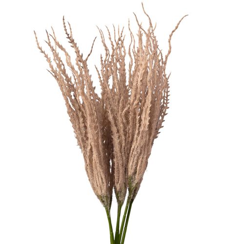 Decorative artificial plant bundle, 6 stems, 23.5cm tall - Off-white brown