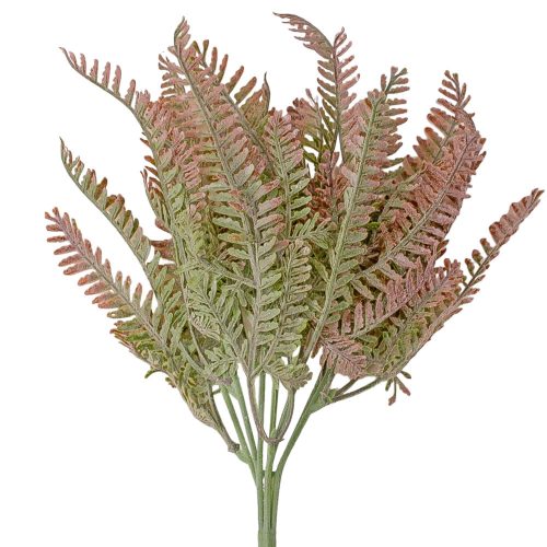 Artificial fern plant bouquet, 36cm tall - Pale reddish green