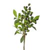 Decorative berry branch, 39cm tall - Olive green