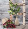 Decorative berry branch, 39cm tall - Olive green