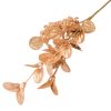 Metallic gold and glittery apple leaf berry branch, 49cm tall