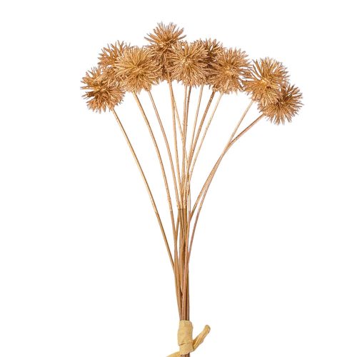 Metallic gold thorn ball branch bundle, 12 stems, 30cm tall