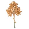 Metallic gold leaf bundle, 6 stems, 27cm tall, 14cm wide