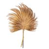 Metál arany pálmalevél köteg, 6 szálas, 33cm magas, 20cm széles