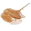 Metál arany gingko biloba köteg, 6 szálas, 37cm magas
