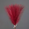 Ezüstös metál pampafű köteg, 20 szál, 45cm magas - Piros